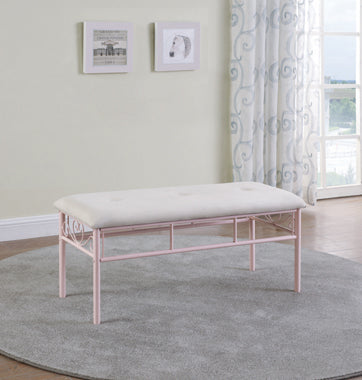 Coaster Massi Tufted Upholstered Bench Powder Pink Model 401156