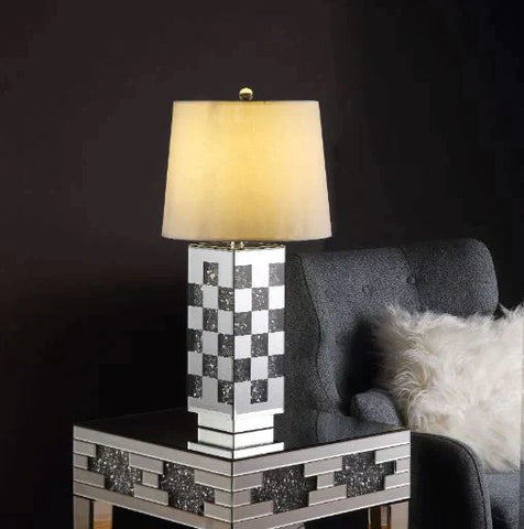 Noralie Mirrored & Faux Diamonds Table Lamp Model 40243 By ACME Furniture