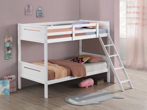 Coaster Littleton Twin/Twin Bunk Bed White Model 405051WHT