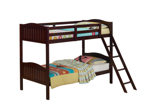 Coaster Arlo Twin/Twin Bunk Bed with Ladder Espresso Model 405053BRN