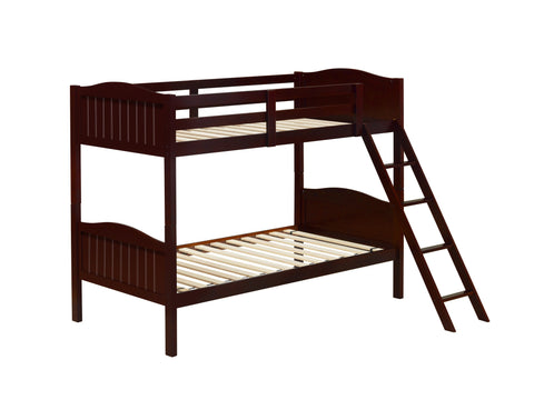 Coaster Arlo Twin/Twin Bunk Bed with Ladder Espresso Model 405053BRN