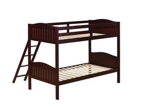 Coaster Arlo Twin/Twin Bunk Bed with Ladder Espresso Model 405053BRN