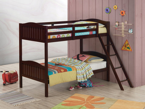 Coaster Arlo Twin/Twin Bunk Bed with Ladder Espresso Model 405053BRN