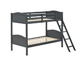 Coaster Arlo Twin/Twin Bunk Bed with Ladder Grey Model 405053GRY