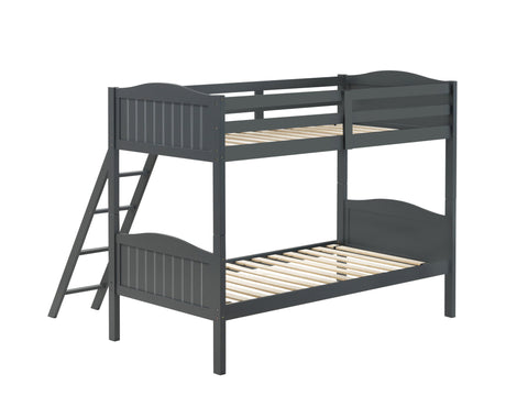 Coaster Arlo Twin/Twin Bunk Bed with Ladder Grey Model 405053GRY