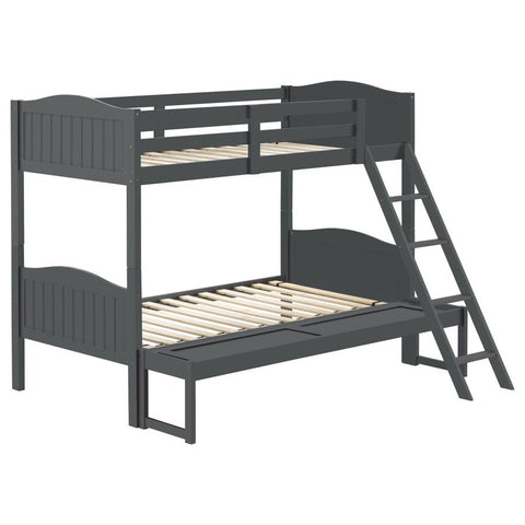 Coaster Arlo Twin/Full Bunk Bed with Ladder Grey Model 405054GRY