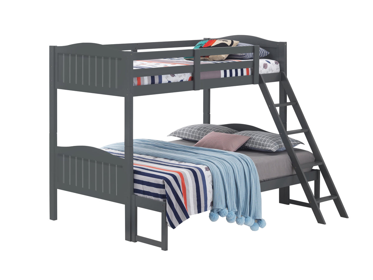 Coaster Arlo Twin/Full Bunk Bed with Ladder Grey Model 405054GRY