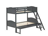 Coaster Arlo Twin/Full Bunk Bed with Ladder Grey Model 405054GRY