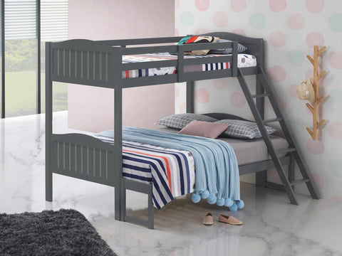 Coaster Arlo Twin/Full Bunk Bed with Ladder Grey Model 405054GRY