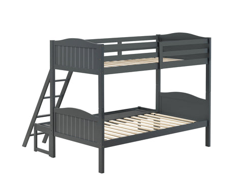 Coaster Arlo Twin/Full Bunk Bed with Ladder Grey Model 405054GRY