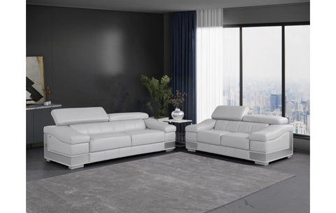 415 DivanItalia Light Gray Chair – Top Grain Italian LeatherModel:  415-LIGHT-GRAY-2PC