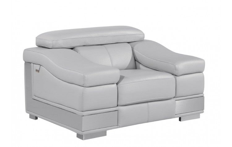 415 DivanItalia Light Gray Loveseat – Top Grain Italian LeatherModel:  415-LIGHT_GRAY-CH