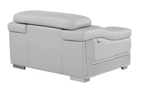 415 DivanItalia Light Gray Loveseat – Top Grain Italian LeatherModel:  415-LIGHT_GRAY-CH