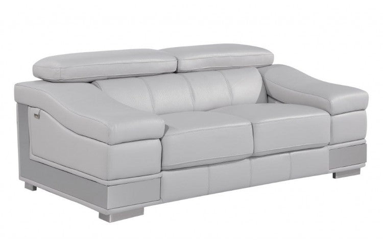 415 DivanItalia Light Gray Sofa – Top Grain Italian LeatherModel:  415-LIGHT_GRAY-L