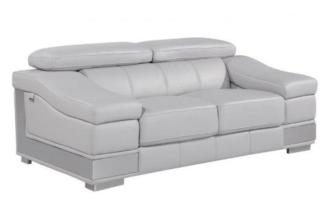 415 DivanItalia Light Gray Sofa – Top Grain Italian LeatherModel:  415-LIGHT_GRAY-L