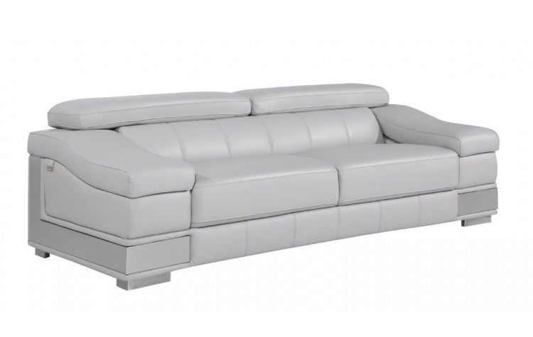 415 DivanItalia Light Gray Sofa and Loveseat Set – Top Grain Italian LeatherModel:  415-LIGHT_GRAY-S