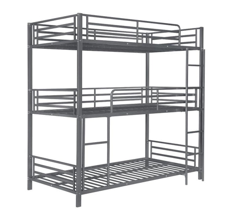 Coaster Maynard Metal Triple Twin Bunk Bed Gunmetal Model 422670