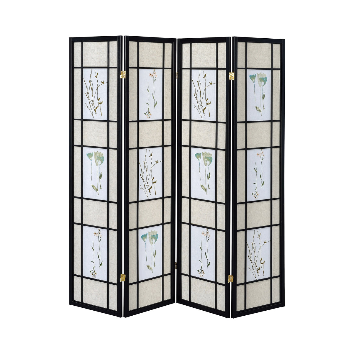 Coaster Catabella 4-panel Floral Print Folding Screen Multi-color Model 4407