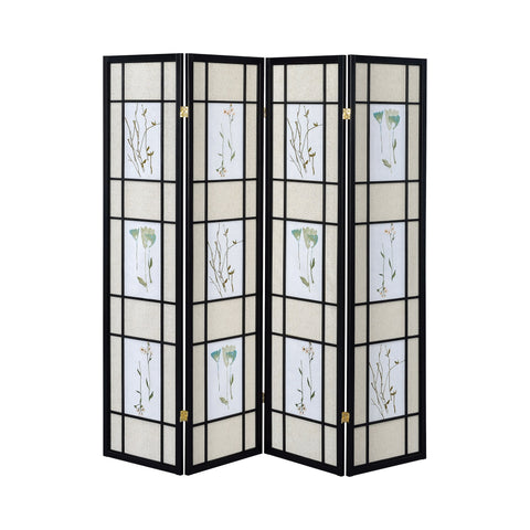 Coaster Catabella 4-panel Floral Print Folding Screen Multi-color Model 4407