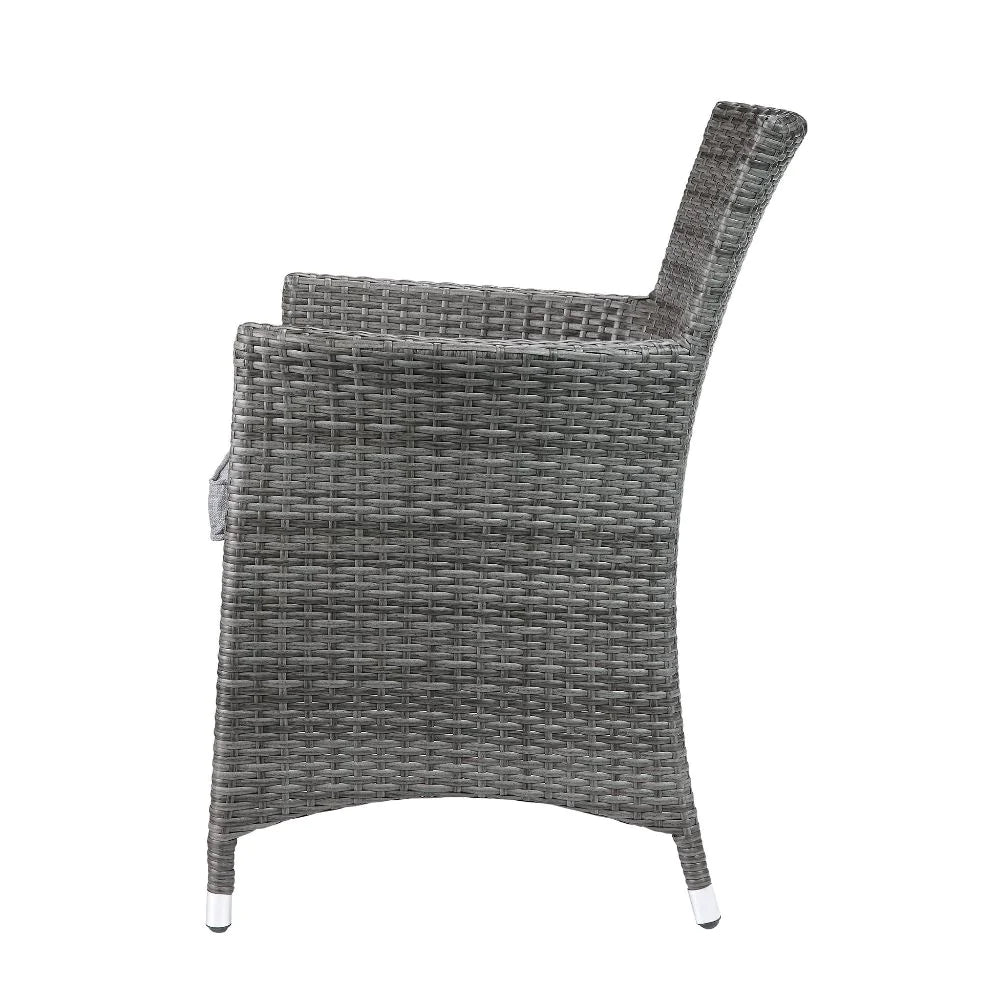 Tashelle Gray Fabric & Gray Wicker Patio Bistro Set Model 45000 By ACME Furniture