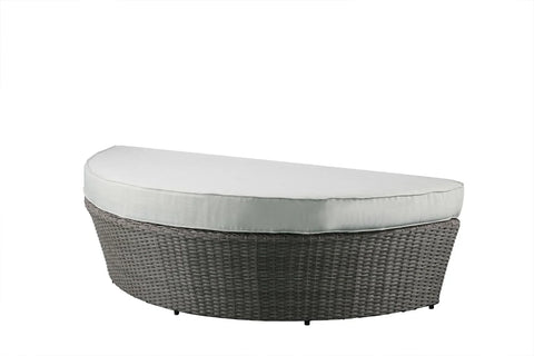 Glynn Beige Fabric & Gray Wicker Patio Sofa & Ottoman Model 45025 By ACME Furniture