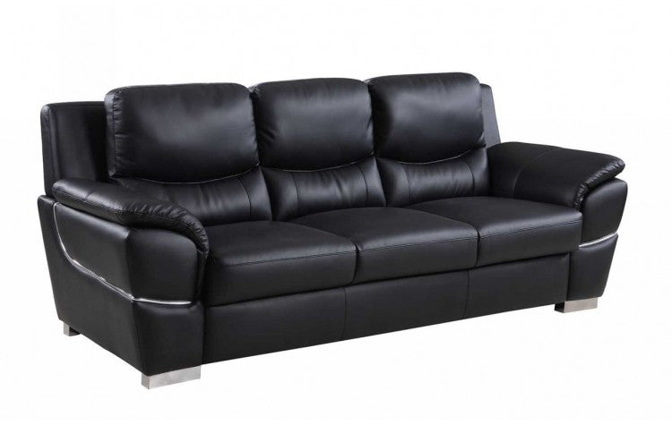4572 Black Genuine Leather SofaModel:  4572-BLACK-S