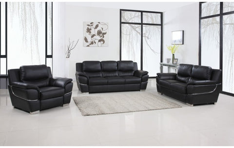 4572 Black Genuine Leather Sofa SetModel:  4572-BLACK