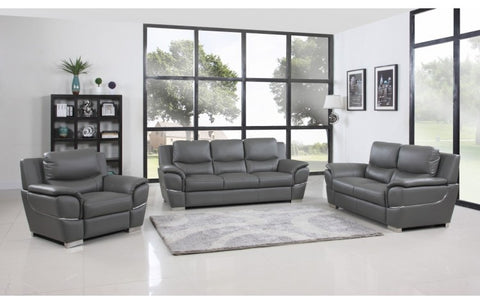 4572 Gray Genuine Leather Sofa SetModel:  4572-GRAY