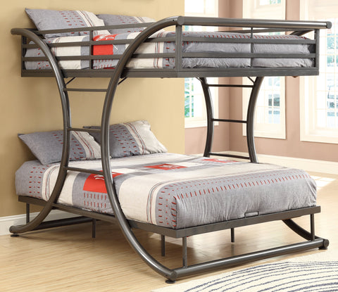 Coaster Stephan Full over Full Bunk Bed Gunmetal Model 460078