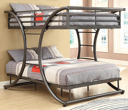 Coaster Stephan Full over Full Bunk Bed Gunmetal Model 460078