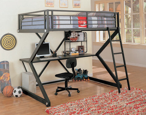 Coaster Parkview Full Workstation Loft Bed Black Model 460092
