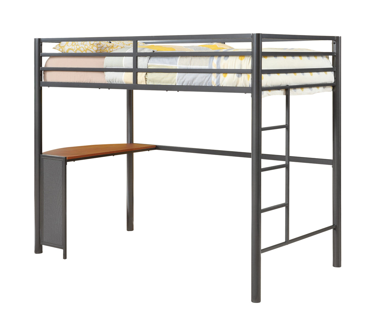 Coaster Fisher 2-piece Metal Workstation Loft Bed Set Gunmetal Model 460229-S2F