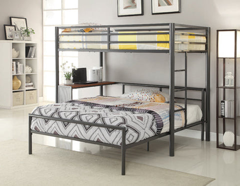 Coaster Fisher 2-piece Metal Workstation Loft Bed Set Gunmetal Model 460229-S2T