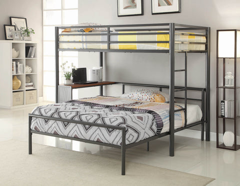 Coaster Fisher Twin Workstation Loft Bed Gunmetal Model 460229