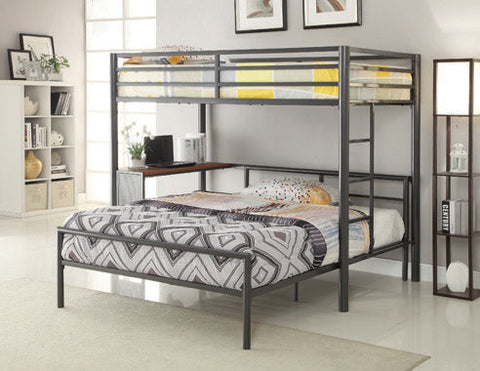 Coaster Fisher Twin Workstation Loft Bed Gunmetal Model 460229