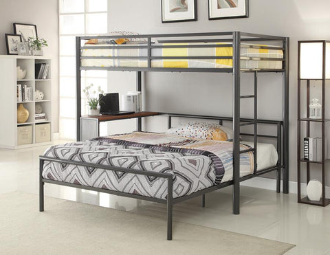 Coaster Fisher Twin Workstation Loft Bed Gunmetal Model 460229