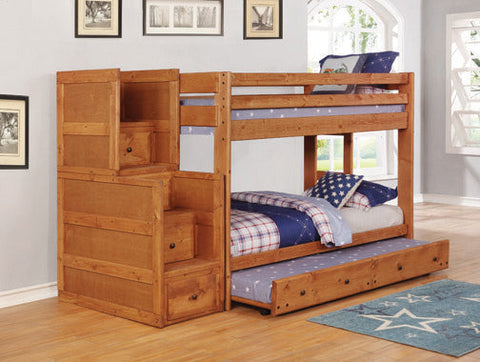 Coaster Wrangle Hill Twin over Twin Bunk Bed Amber Wash Model 460243