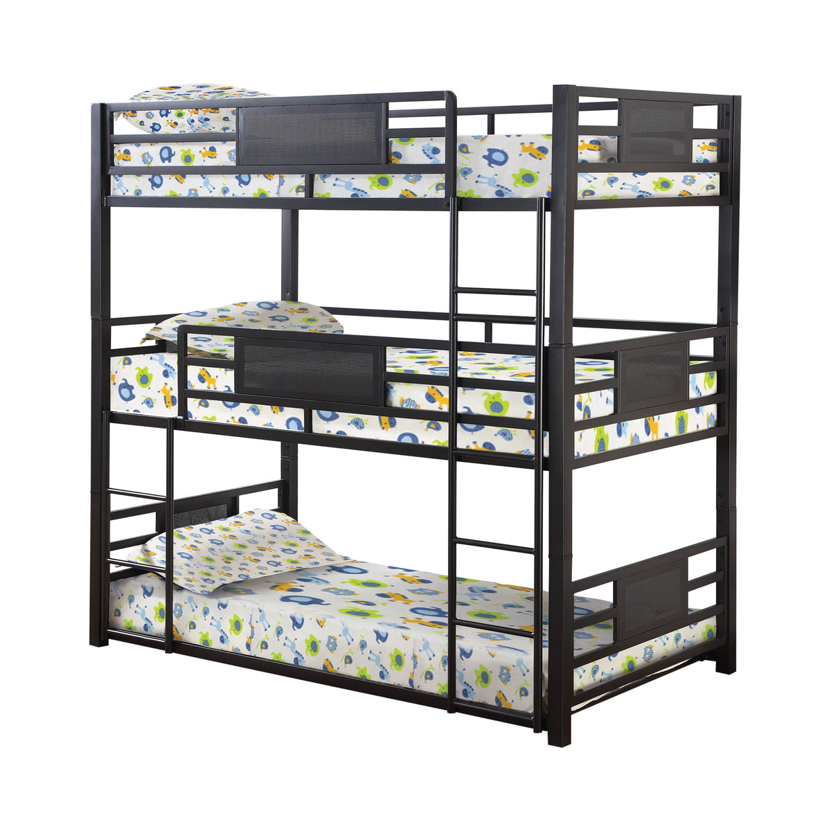Coaster Rogen Twin Triple Bunk Bed Dark Bronze Model 460394T