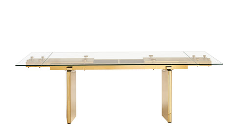 Modrest Nassim Glam Glass Extendable Dining Table Model VGZA-T105-S-GLD