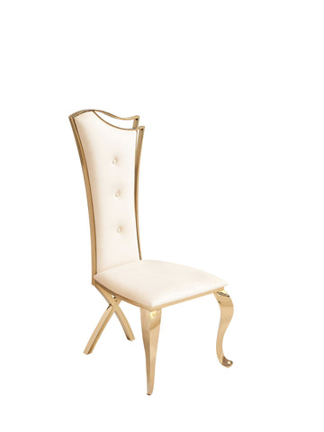 Modrest Bonnie Modern Beige Velvet & Champagne Gold Dining Chair (Set Of 2) Model VGZA-Y906-BGE-GLD