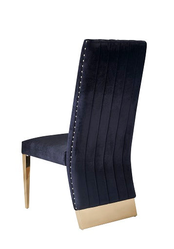 Modrest Keisha Modern Black Velvet And Gold Dining Chair Set Of 2 Model VGZA-Y629-BLK-DC