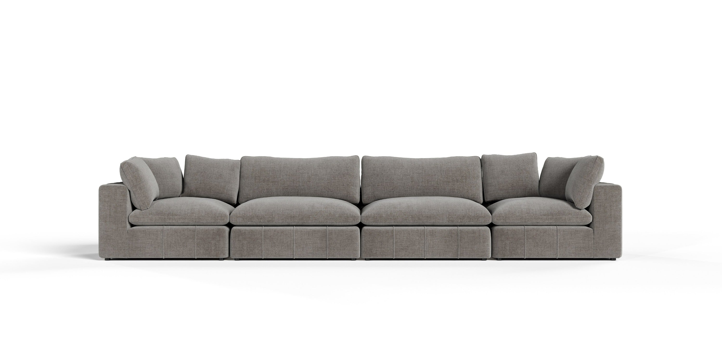 Divani Casa Vicki Modern Grey Fabric Modular Sectional Sofa 4 Piece Sectional Model VGKK-KF.8033-SECT-GRY-4-Piece Sectional