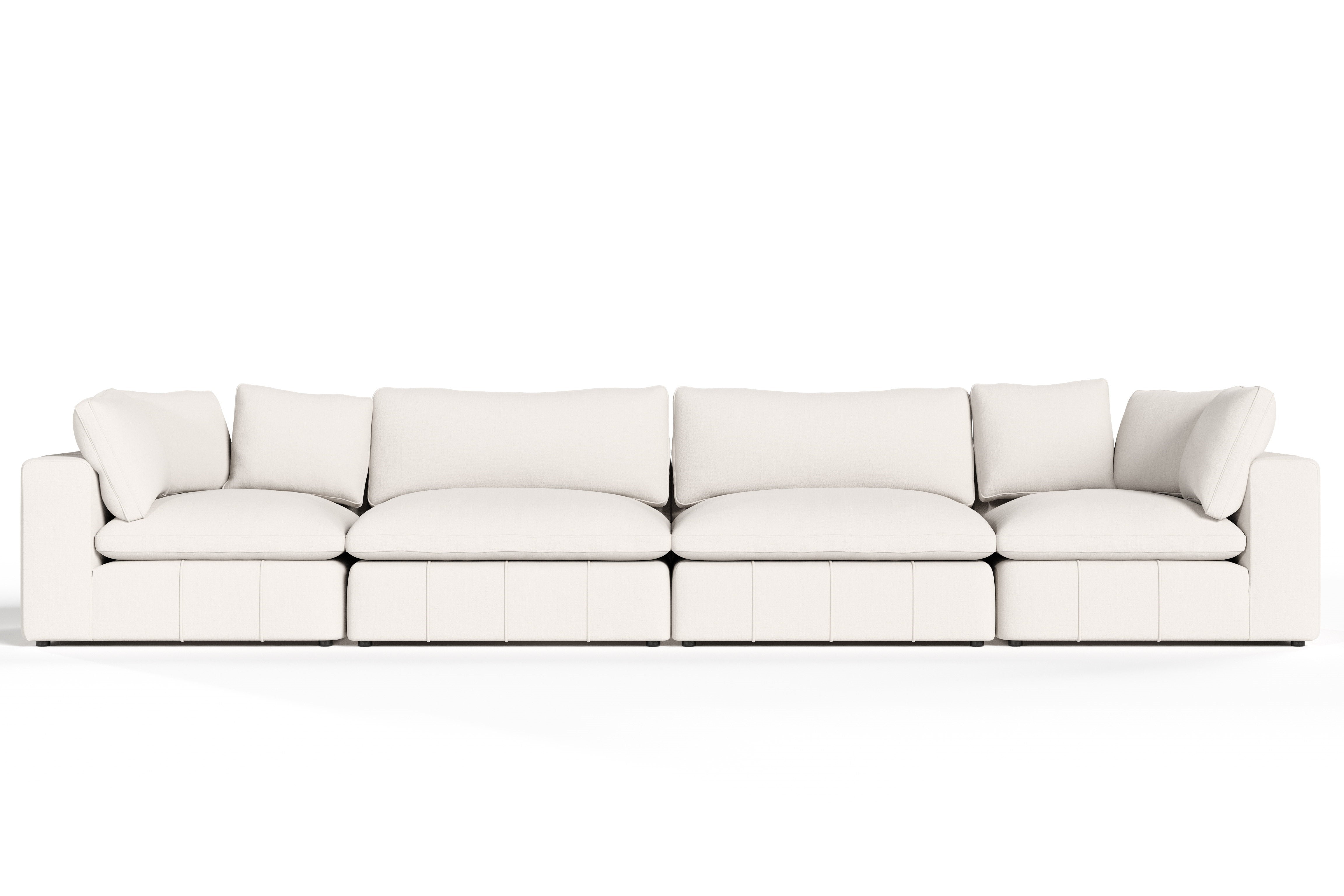 Divani Casa Vicki Modern Off White Fabric Modular Sectional 4 Piece Sectional Model VGKV-KF.8033-MOD-IVORY-4-Piece Sectional