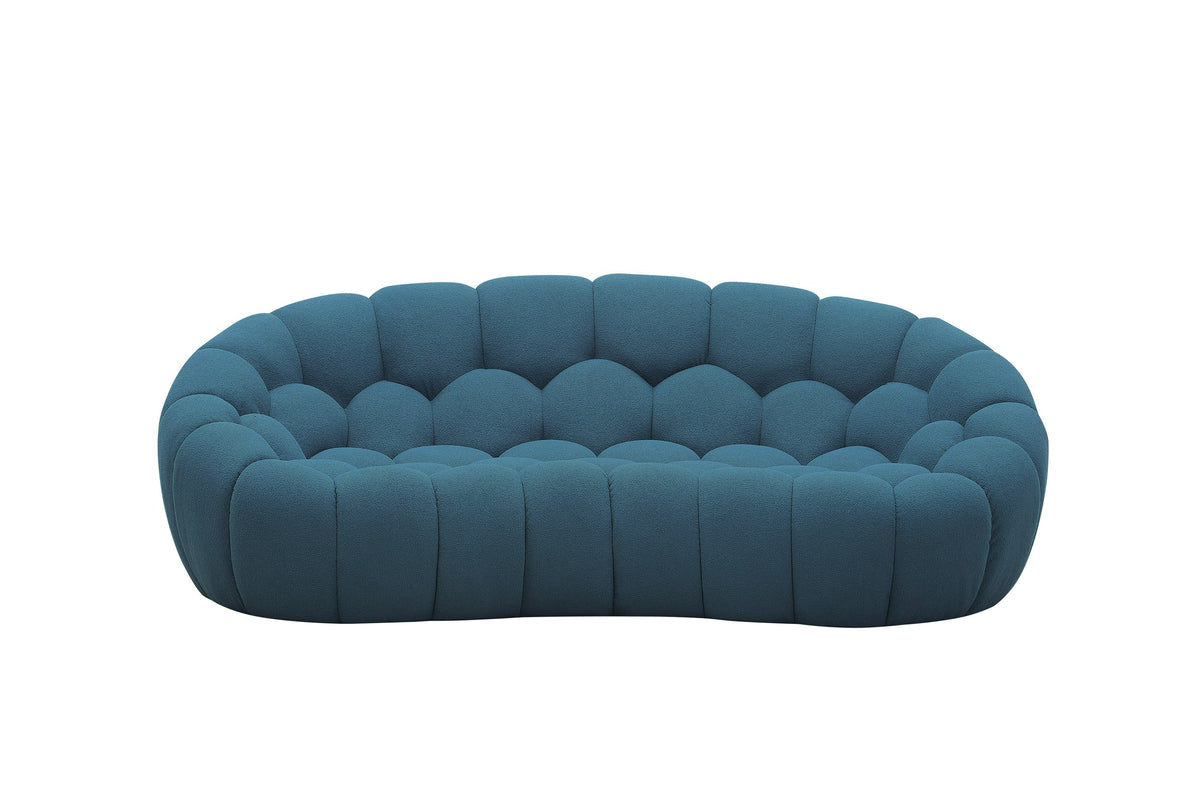 Divani Casa Yolonda Modern Curved Dark Teal Fabric Loveseat Model VGEV2126C-LOVE-C-15