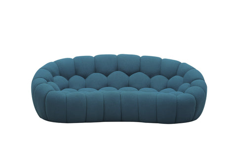 Divani Casa Yolonda Modern Curved Dark Teal Fabric Sofa Set