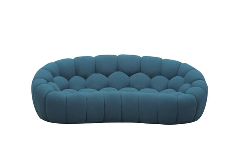 Divani Casa Yolonda Modern Curved Dark Teal Fabric Sofa Set Model VGEV2126C-SET-C-15