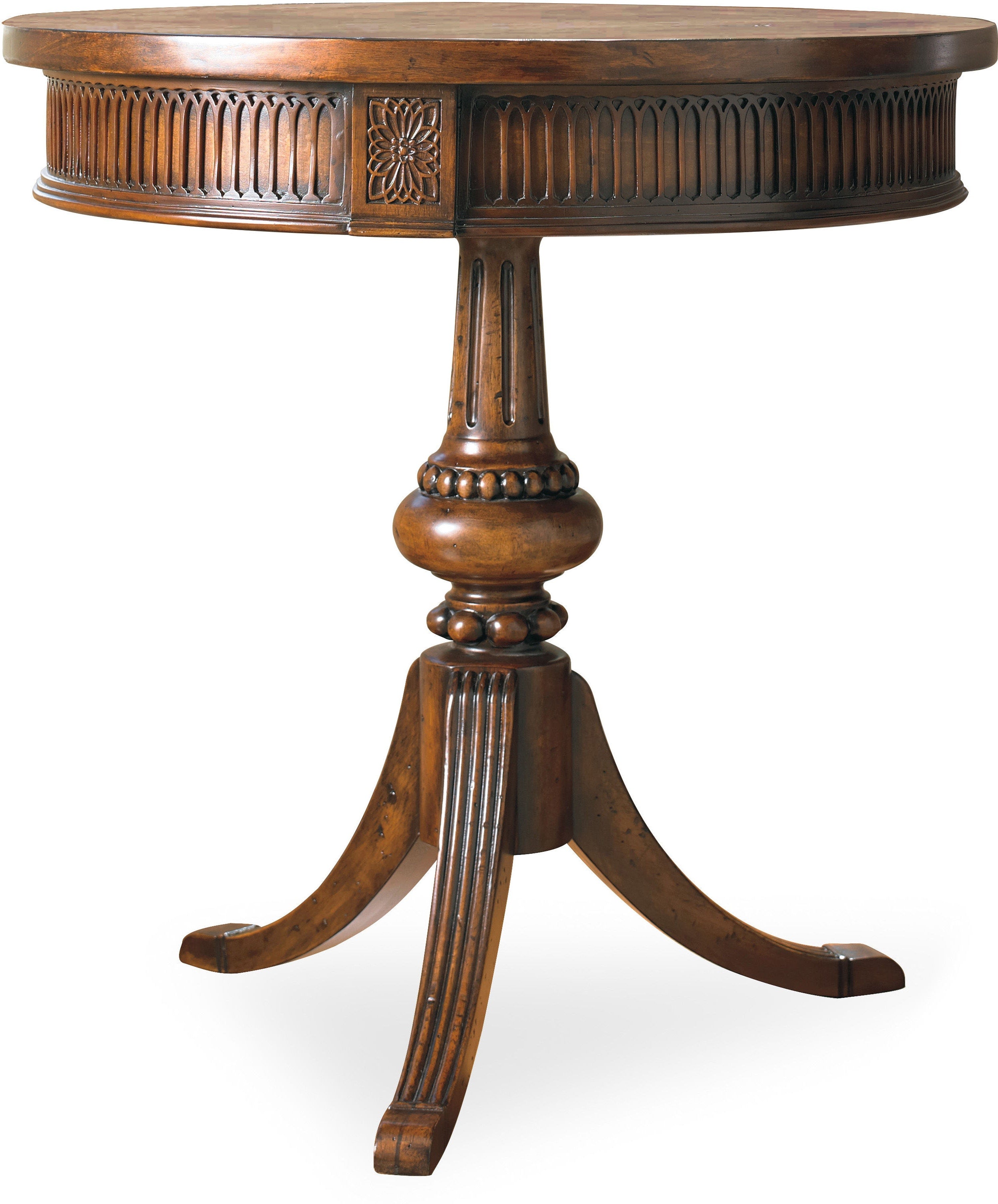 Hooker Furniture Living Room Round Pedestal Accent Table