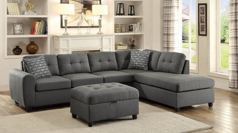 Coaster Stonenesse Tufted Sectional Grey Model 500413