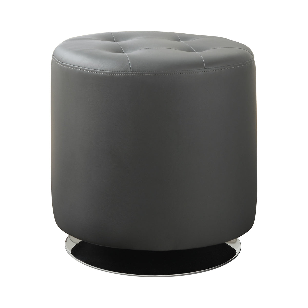 Coaster Bowman Round Upholstered Ottoman Grey Model 500555