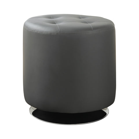 Coaster Bowman Round Upholstered Ottoman Grey Model 500555